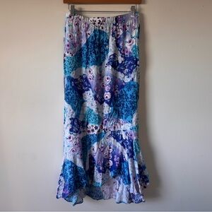 Vintage Floral Bohemian Mermaid Floral Skirt Size M